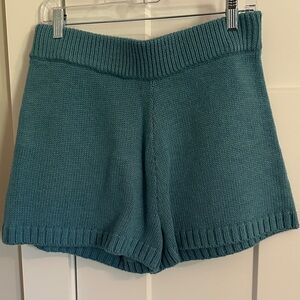 NWT The Drop Womens Artic Blue Ribbed Sweater Shorts Size L Summer Lounge